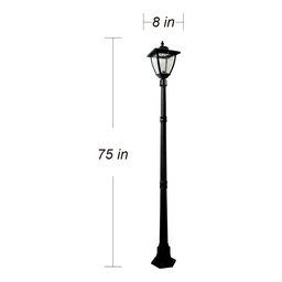 Bayport 72 in. Outdoor Black Solar Lamp Post (23106)