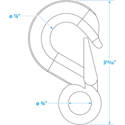 Seachoice Heavy Duty Steel Boat Trailer Winch Hook, 5/8 in. X 3-7/8 in. thumbnail-1