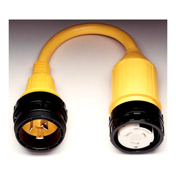 Marinco Standard Pigtail Adapter Dock Side Male 30A 125V Locking to Boat Side Female 50A 125/250V Locking With Sealing Collar System thumbnail-1