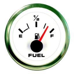 Sierra 62551P White Premier Pro Series 2" Stainless Steel Fuel Gauge & Requires "F" Sender Code thumbnail-0