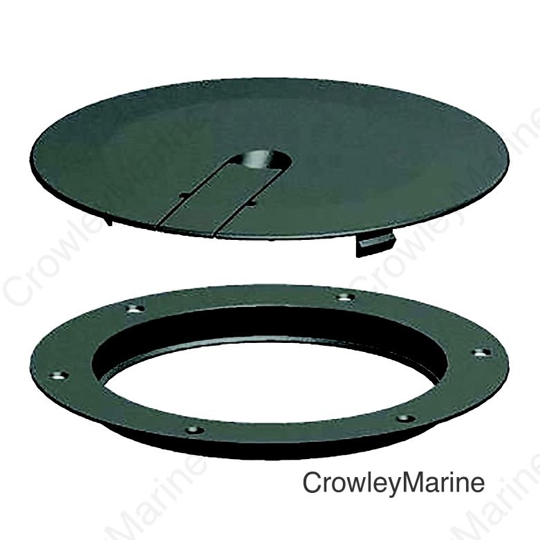 Sea-Dog 3364101 Low Profile Pop-Out Deck Plate, A: 6" , B:5-1/4", C=4-1/8", D: 3/16", White, #8 FH