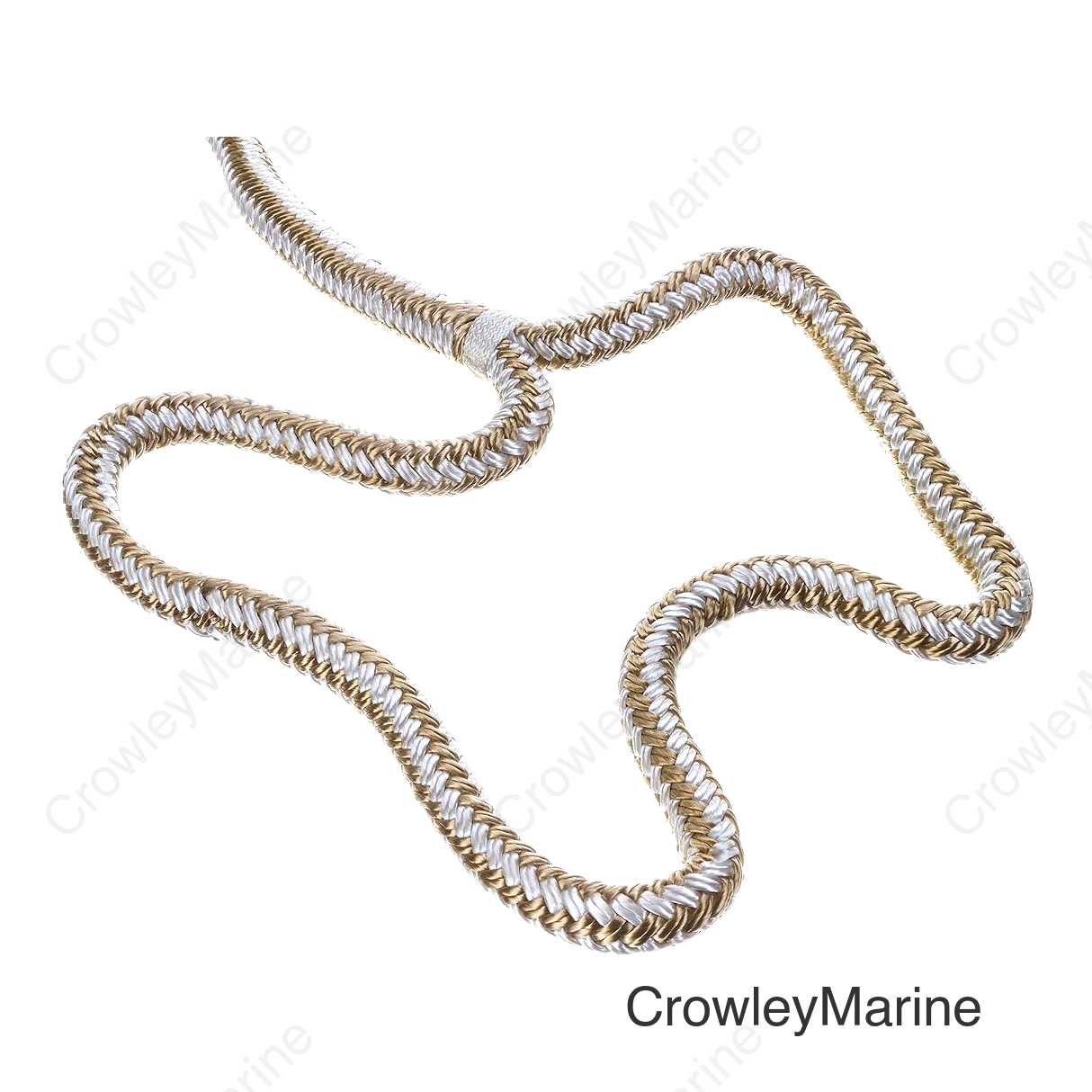 Seachoice Double-Braid Nylon Dock Line w/ Eye Splice, Pre-Shrunk, Heat Stabilized, 1/2 In. X 25 Ft., Gold White