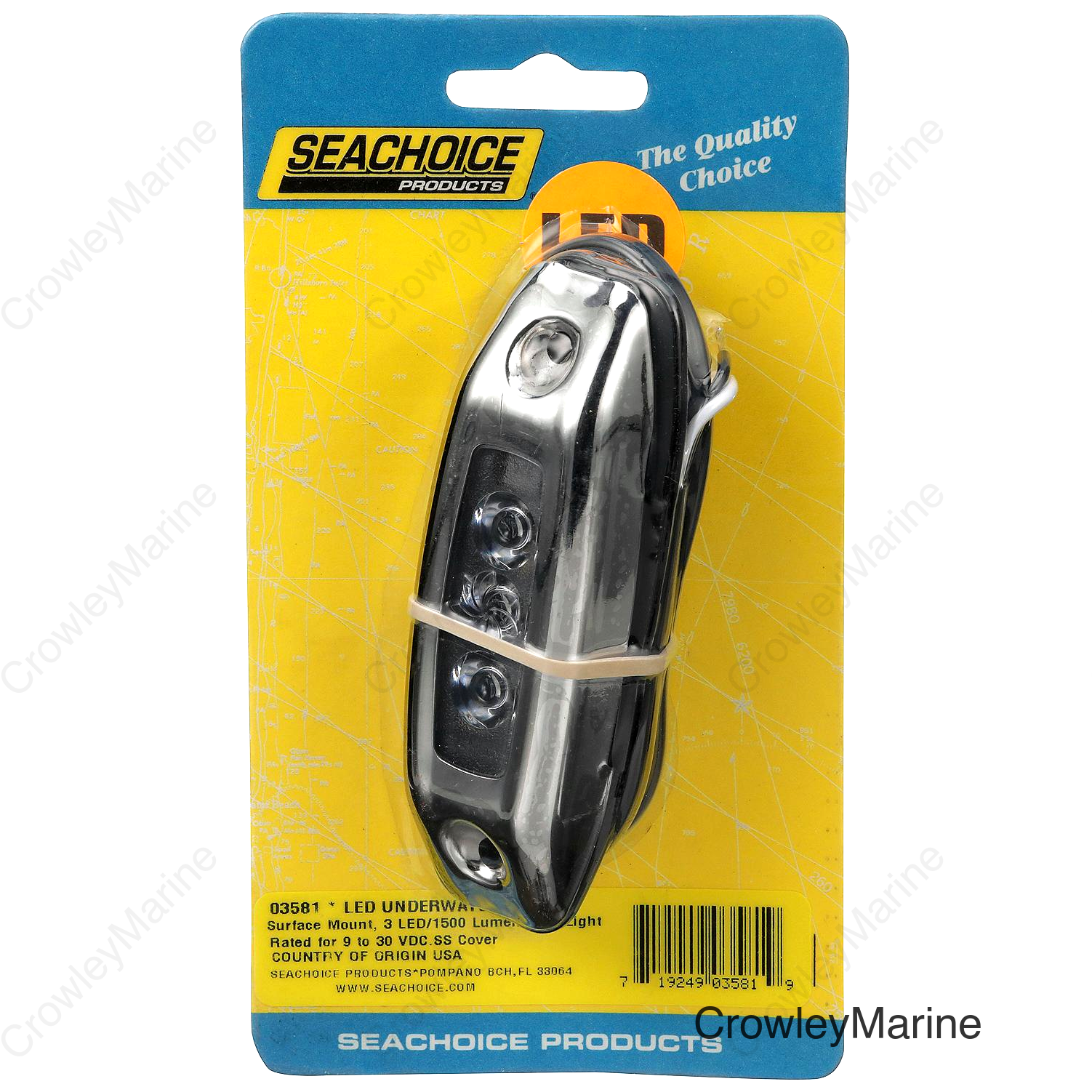 Seachoice Water Dragon LED Underwater Light, 3 Blue LEDs, 1,500 Lumens