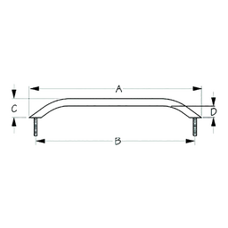 Sea-Dog 2546011 Stud Mount Handrail, Tube: 3/4", A: 8-3/4" B: 7-1/2" C: 1-3/4" D:1-1/4" , Fastener: 5/16"-18 Nut, Stainless thumbnail-0