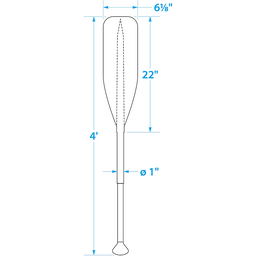 Seachoice 4 Ft. Synthetic Paddle w/ Aluminum Shaft, 1 In. Diameter Shaft, Palm Grip, 22 In. X 6-1/8 In. Blade, Black thumbnail-0