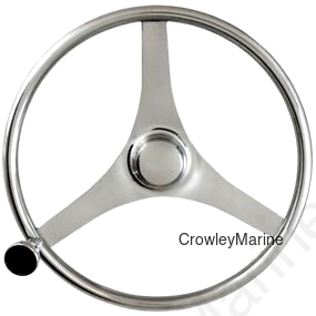 SS 3-Spoke Wheel w/Knob, 13-1/2" Dia.