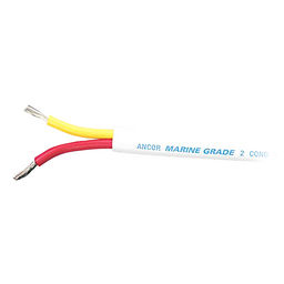 Ancor Marine Grade 124710 Tinned Duplex Safety Cable Red and Yellow With White Jacket, 16/2 Flat, 100'