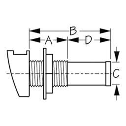 Straight Gas Tank Vent, Chrome/Zinc thumbnail-0