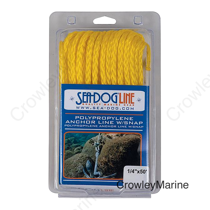 Sea Dog Hollow Braid Poly-Pro Anchor Line With Steel Snap