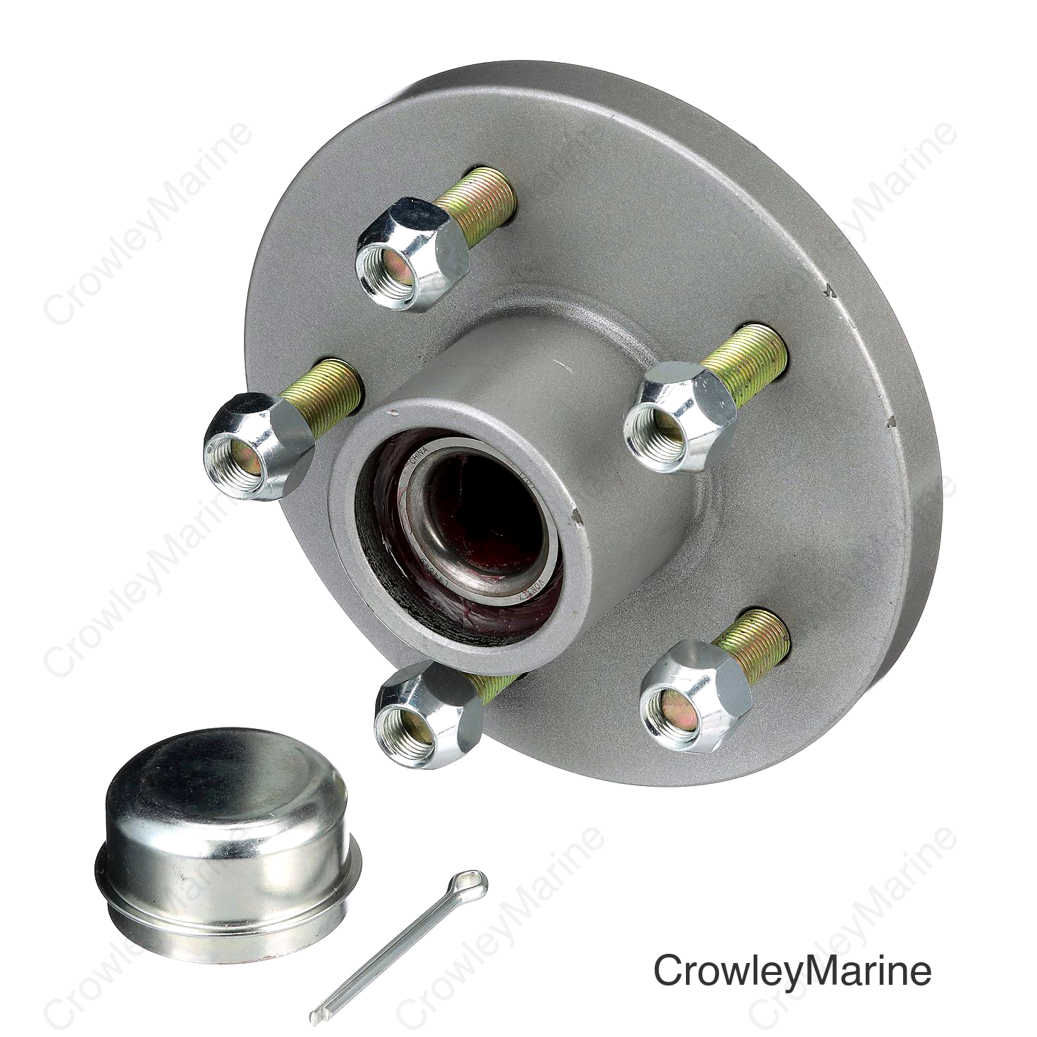 Seachoice Trailer Wheel Hub, 1-3/8 In. X 1-1/16 In. Axle, 5 Lug, Galvanized, Pregreased