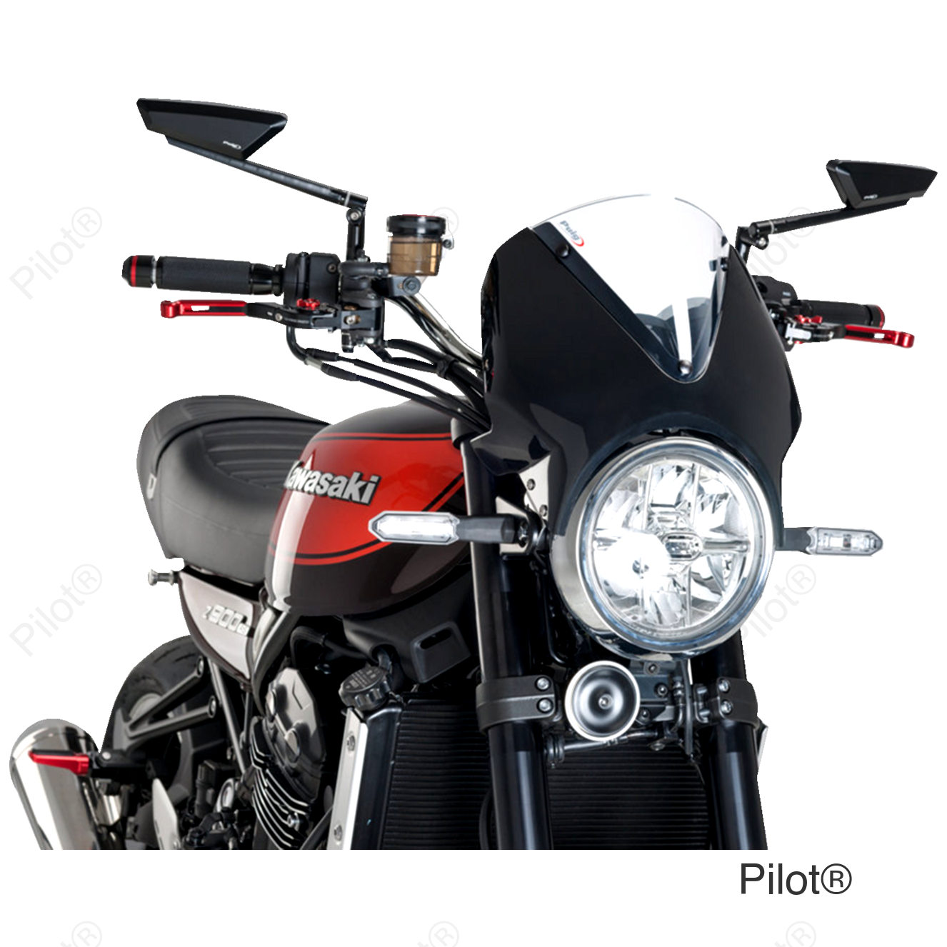 Windscreen - 13" - Black/Clear - Z 900 RS