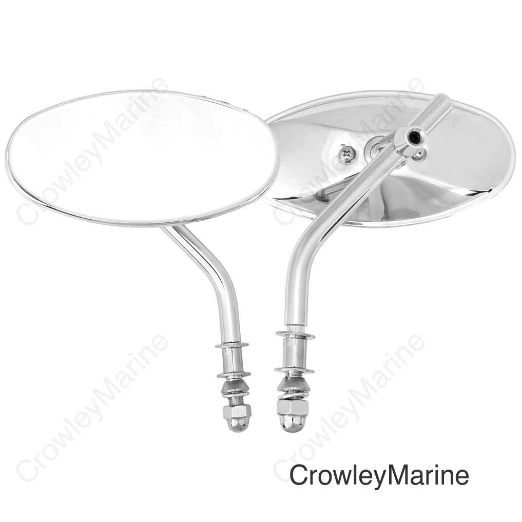 OVAL MIRROR CHROME SHORT STEM