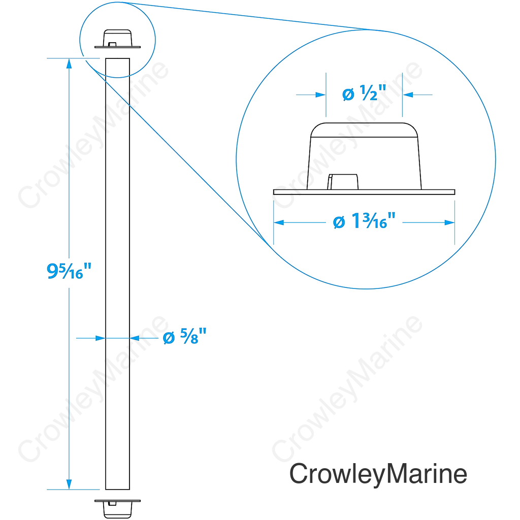 Seachoice Trailer Roller Shaft w/ 2 Pal Nuts, Fits 8-In. Roller