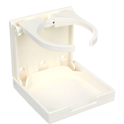 Seachoice Folding Drink Holder, Adjustable, Boat, White thumbnail-0