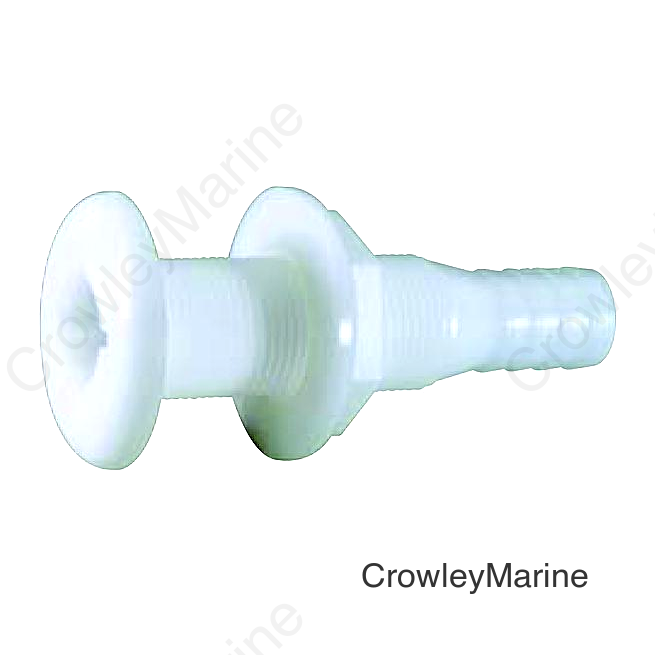Attwood Thru Hull Connector For Hose, White - 1-1/8" to 1-1/4"