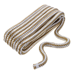 Seachoice Double-Braid Nylon Dock Line w/ Eye Splice, Pre-Shrunk, Heat Stabilized, 1/2 In. X 15 Ft., Gold White thumbnail-1