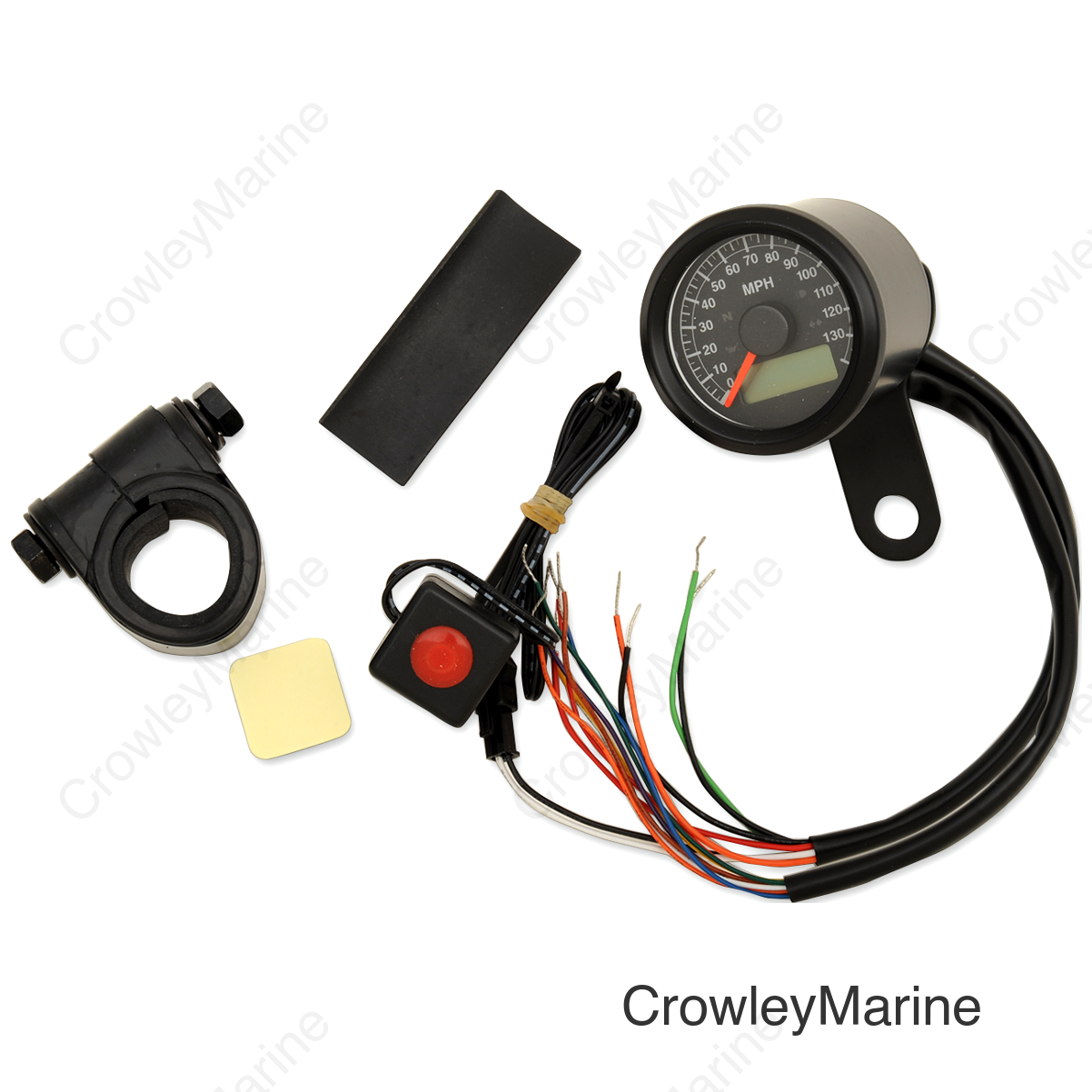 SPEEDO W/4LTS MPH BLK/BLK