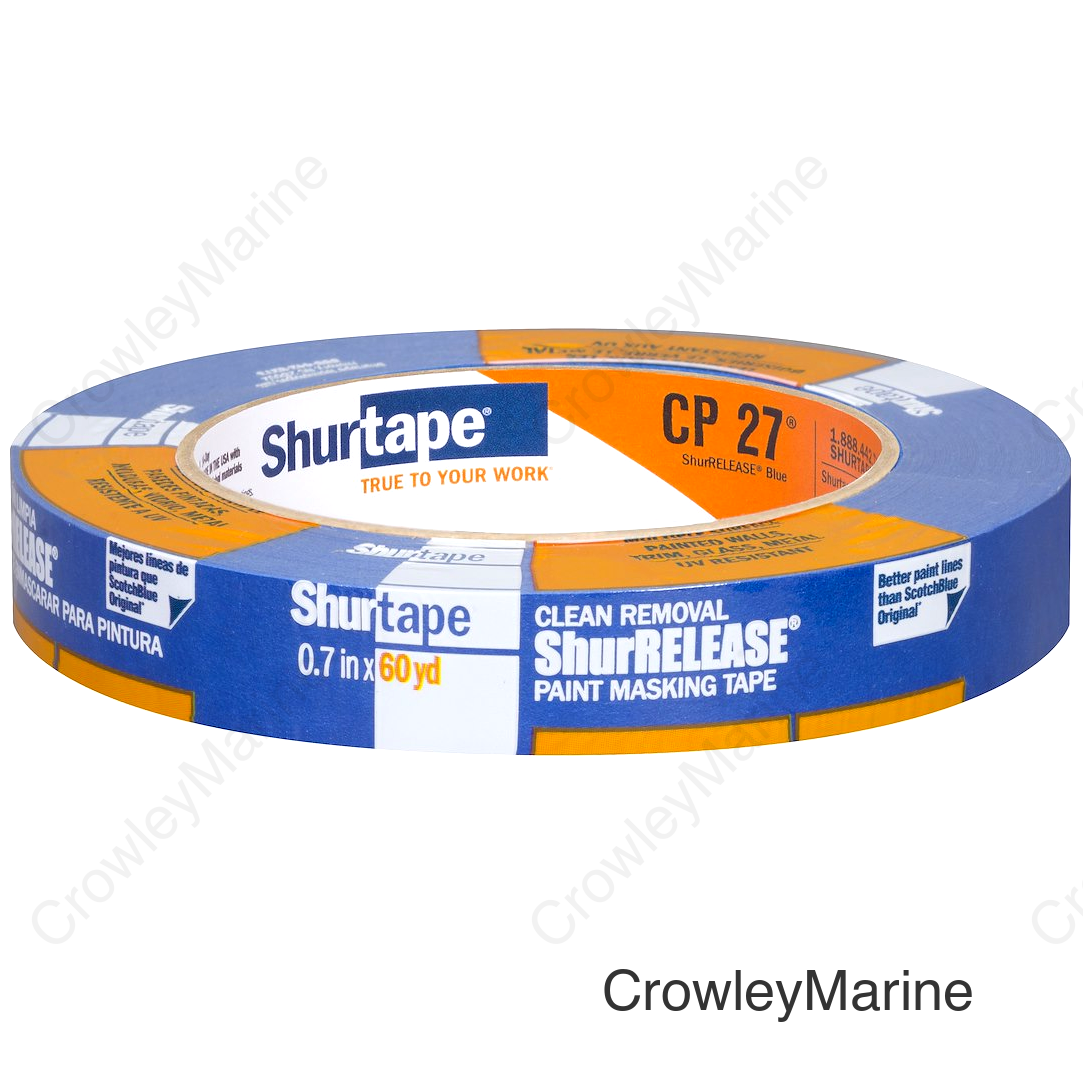 Shurtape 202871 CP27 Shurrelease® 14-Day Blue Painter's Tape, 3/4" x 180', Blue
