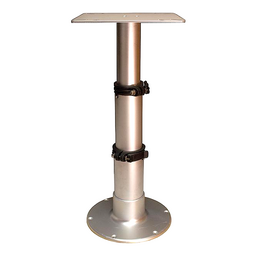 Springfield 1660230 3-Stage Clear Anodized Pedestal Set (Includes Square Table Mount and Base), 12-3/4", 20", 28" thumbnail-0