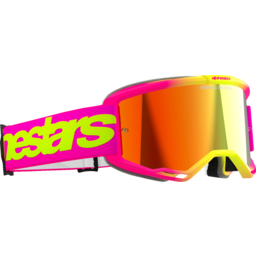 Vision 5 Goggle - Wordmark - Pink/Yellow Fluo - Red Mirror thumbnail-2