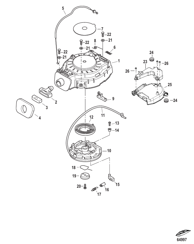 Recoil Starter - Serial Range Outboard 20 EFI (4-STROKE)(2 CYL ...