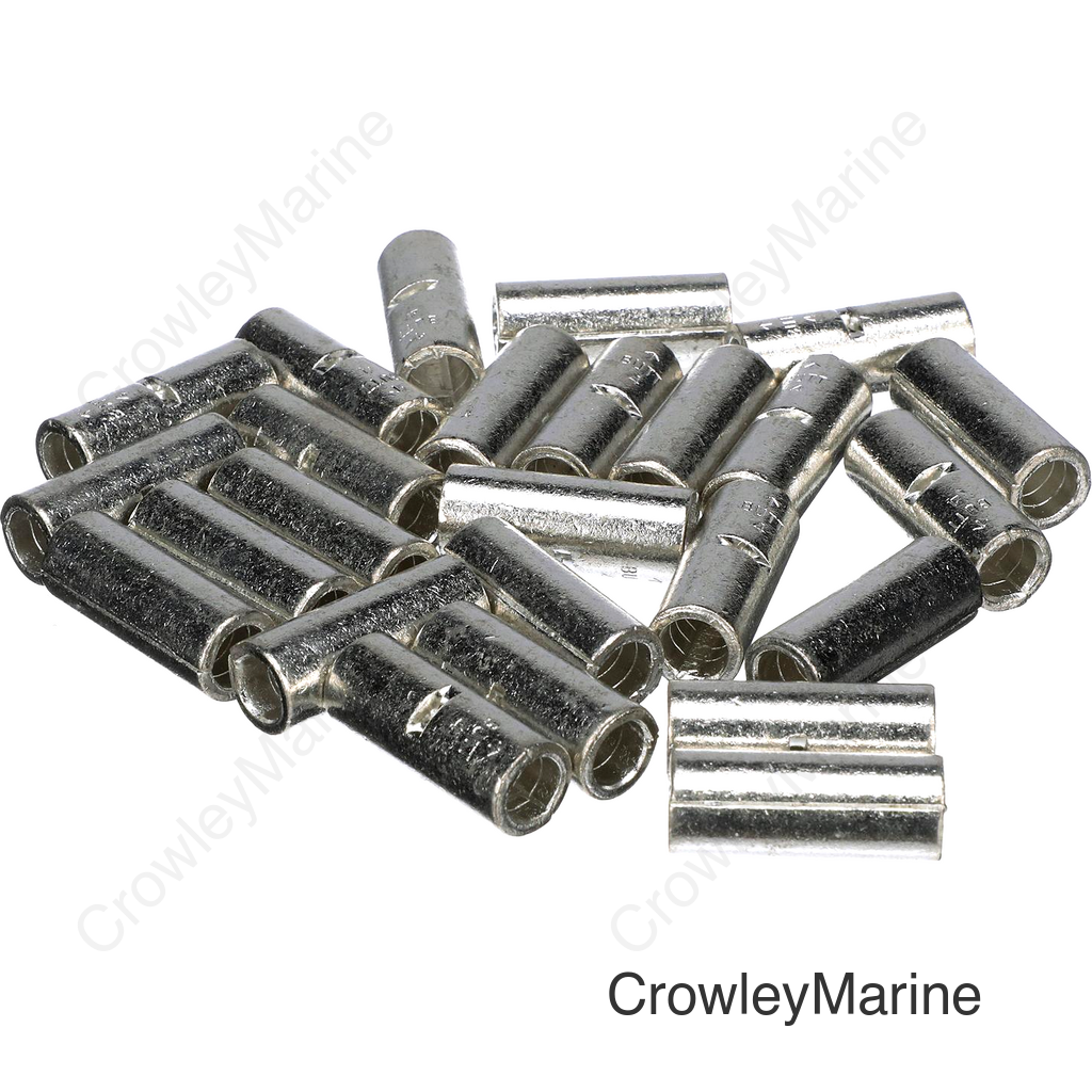 Seachoice Brazed Non-Insulated Butt Splice, Marine Grade, Reliable Solder-Free Wire Connection, Pack of 25