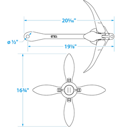 Seachoice Folding Grapnel Boat Anchor, 13 Lbs. thumbnail-3