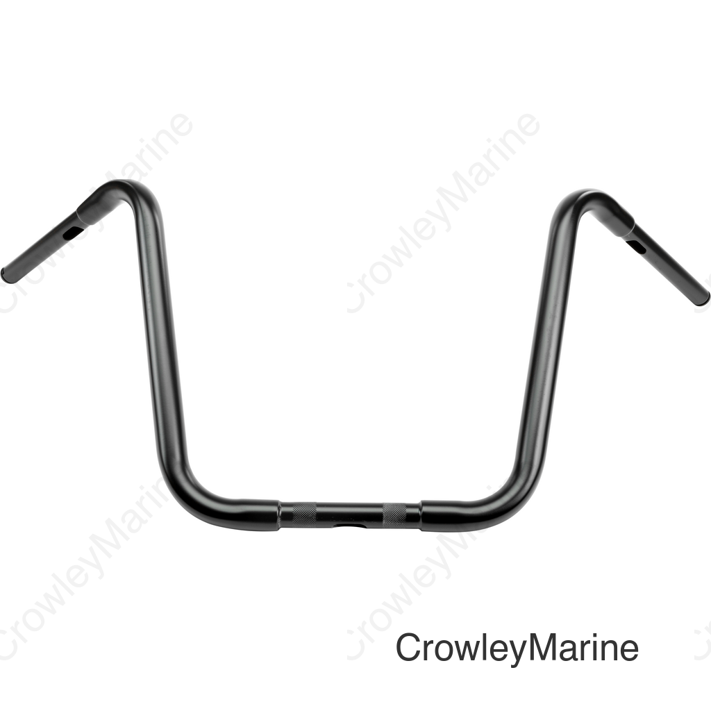 16" SATIN BLACK APE HANGERS 1" THRU CLAMP -TBW