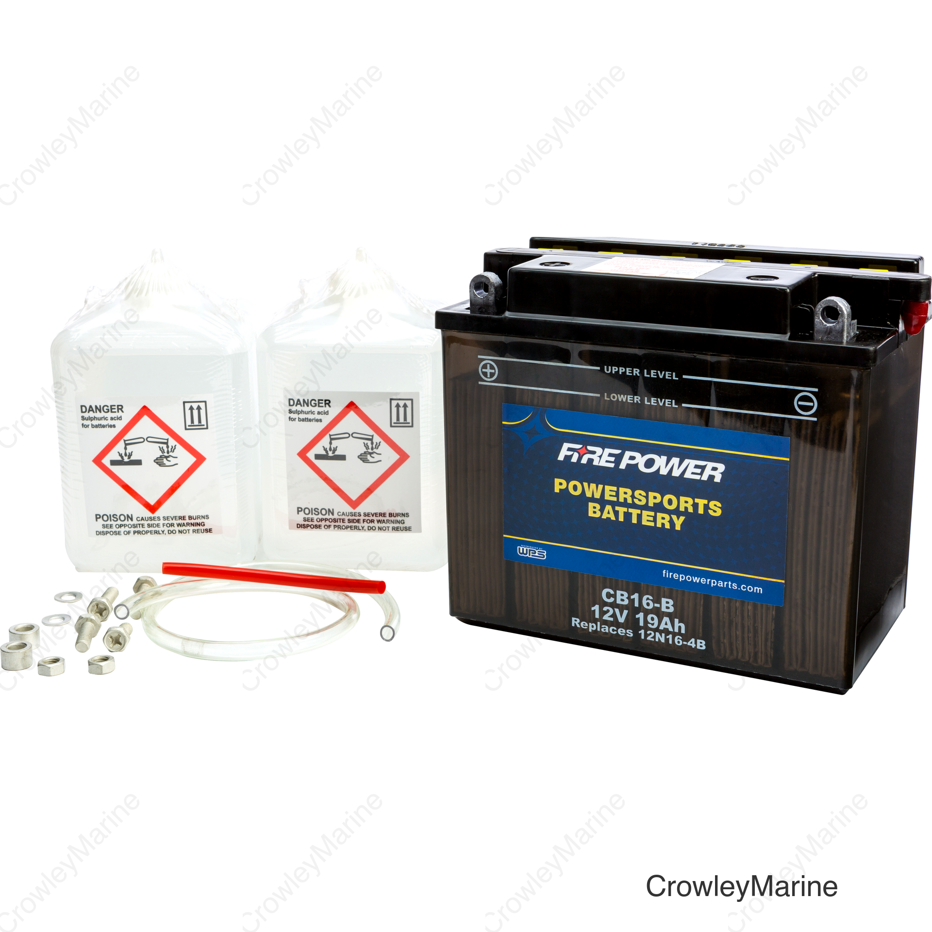 BATTERY W/ACID CB16-B 12V HEAVY DUTY