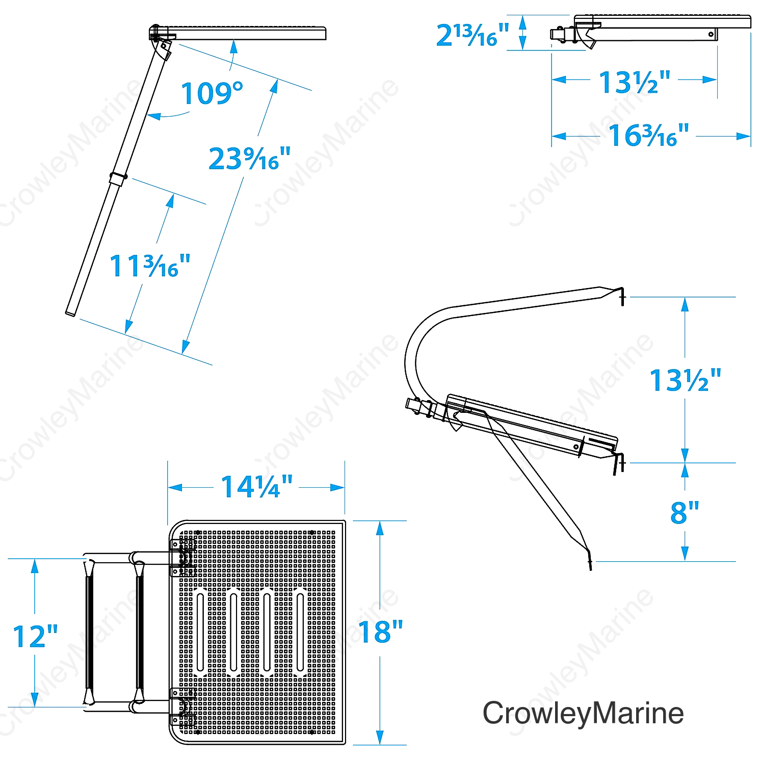 Seachoice Universal Swim Platform With Under Mount Telescoping Ladder