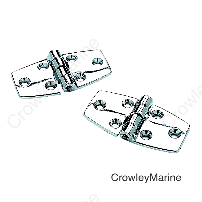 Seachoice 34241 (2) 3" x 1-1/2" Chrome Plated Zinc Utility Hinges with 120 Degree Opening