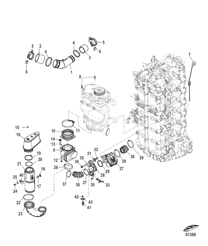 Serial Range Outboard 200 VERADO (4-STROKE)(6 CYL.) - 2B144123 THRU 2B578935 - Induction Components