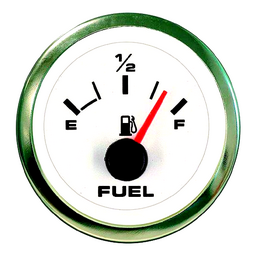 Sierra 62551P White Premier Pro Series 2" Stainless Steel Fuel Gauge & Requires "F" Sender Code thumbnail-1