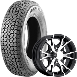 ST205/75R14"; 5-Hole Black Machined, Load Range C
