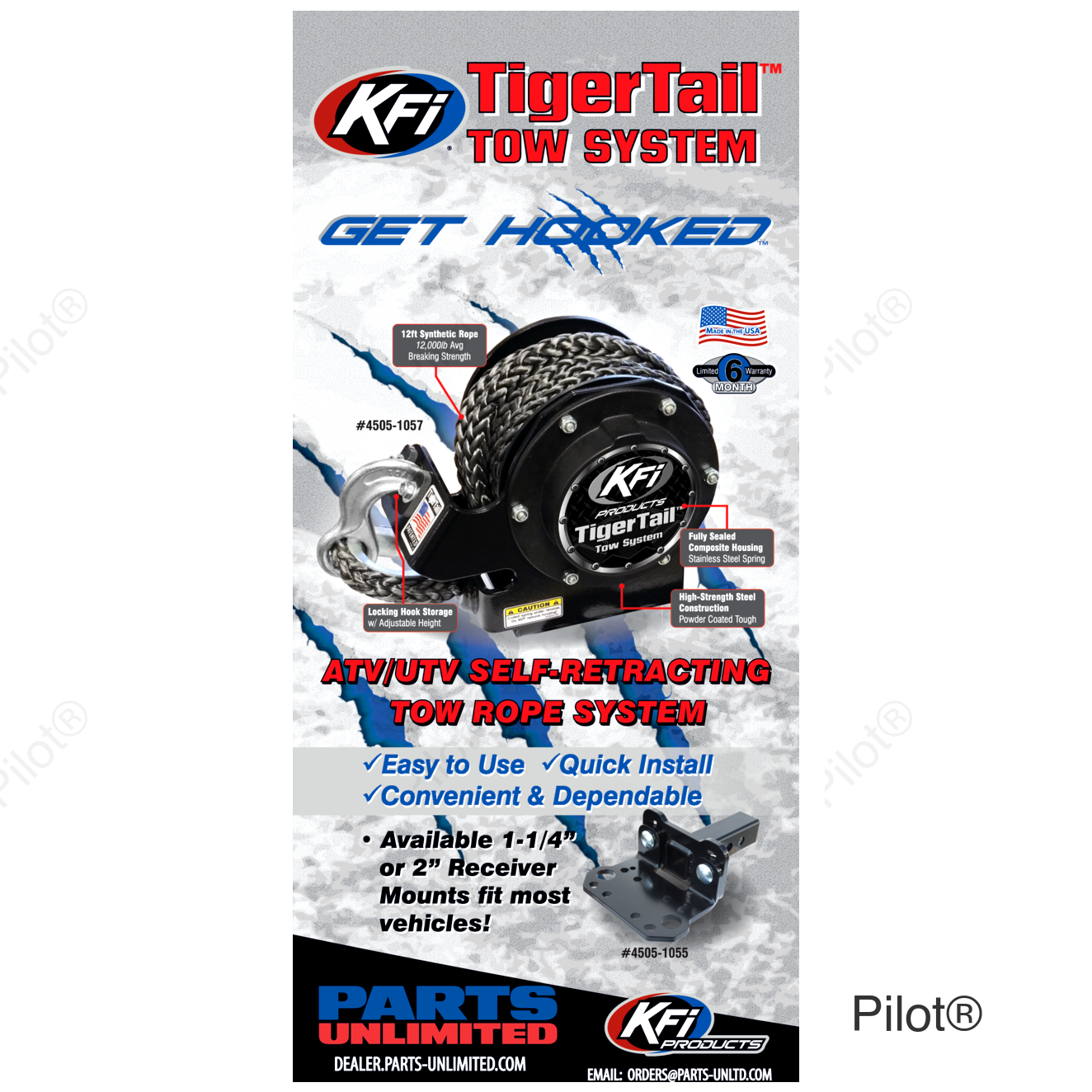 Tiger Tail Retractable Tow Rope - UTV/ATV