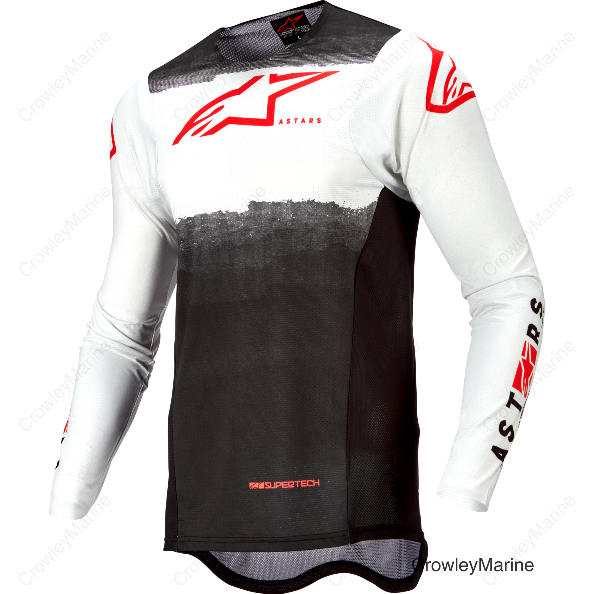 SUPERTECH FOSTER JERSEY WHITE/BLACK/RED FLUO XL
