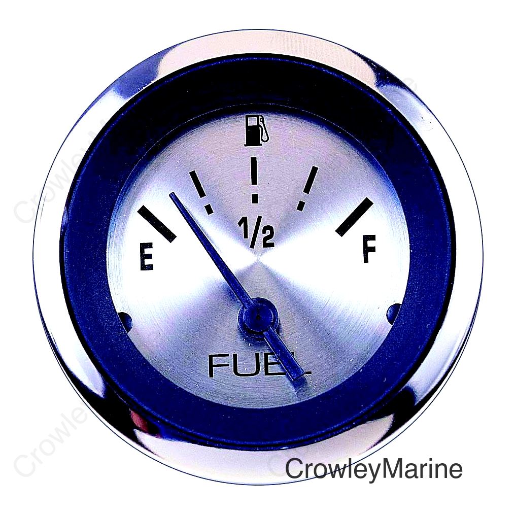 Sierra 63477P Sterling Series 2" Stainless Steel Fuel Gauge & Requires "F" Sender Code