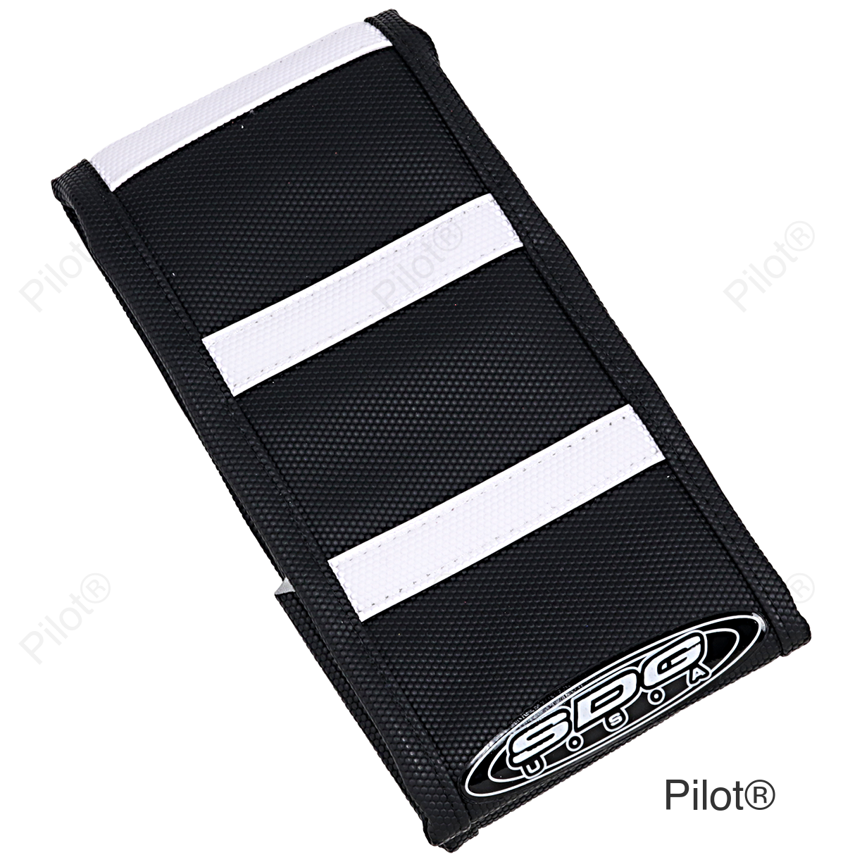 6-Ribbed Seat Cover - White Ribs/Black Top/Black Sides