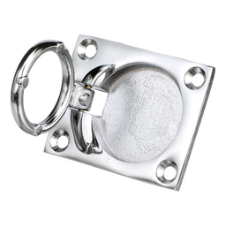Seachoice Chrome-Plated Cast Brass Square Flush Hatch Ring Pull, 1-7/8 In. X 2-1/2 In. thumbnail-2