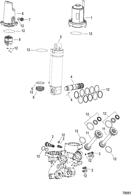 Power Trim Components Plastic Motor Housing - Design 2/3 - Serial Range ...