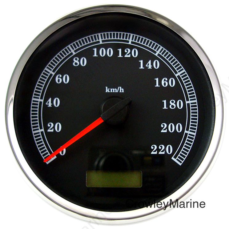 SPEEDOMETER BLK KPH 5"