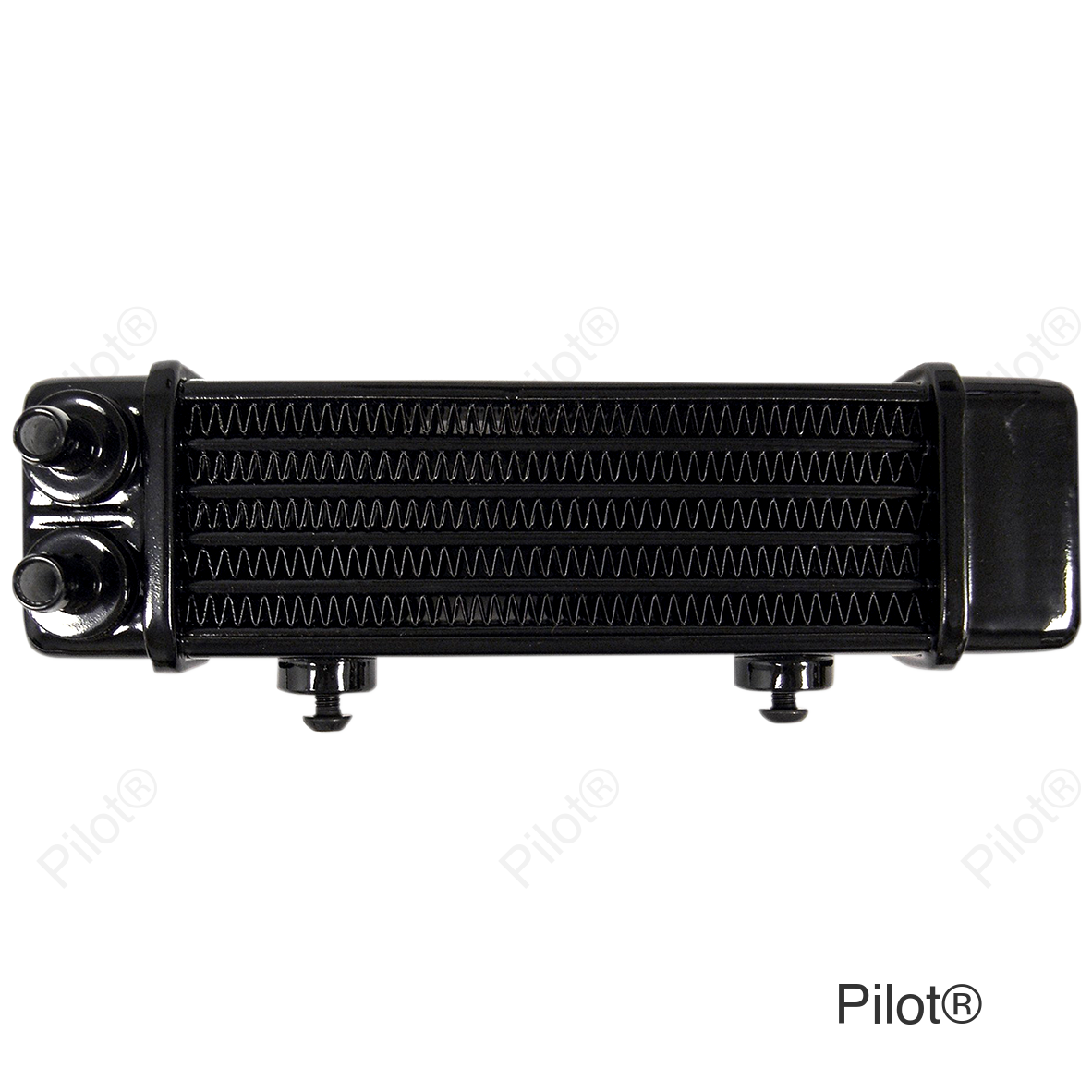 Universal Oil Cooler - 6-Row - Gloss Black