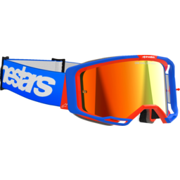 Vision 8 Goggle - Wordmark - Blue/Orange - Red Mirror thumbnail-2