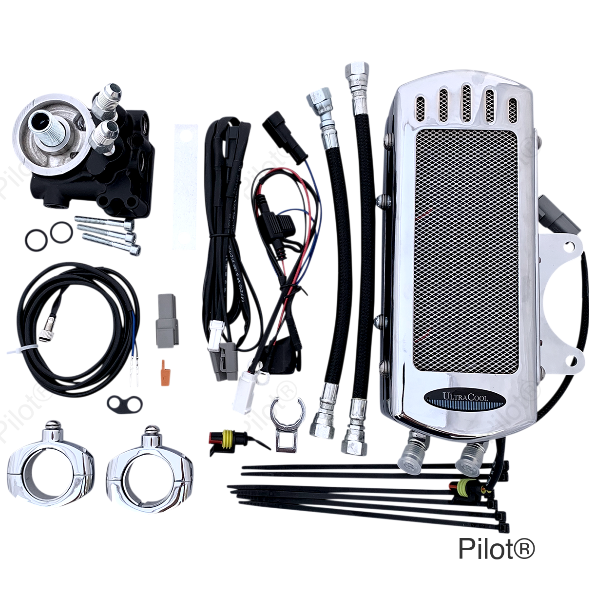 Oil Cooler Kit - Chrome - Indian