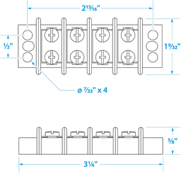 Seachoice Terminal Block, 4-Gang, Brass Clips and Contacts thumbnail-7