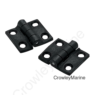 Seachoice Butt Hinge, 1-1/2" x1-3/8 Black Nylon , Pair