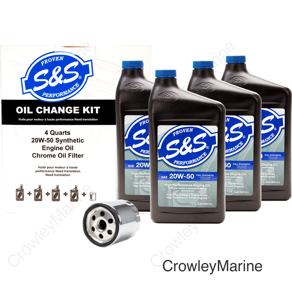 Oil Change Kit - Chrome Filter - '99-'17 Twin Cam - 4 US quarts