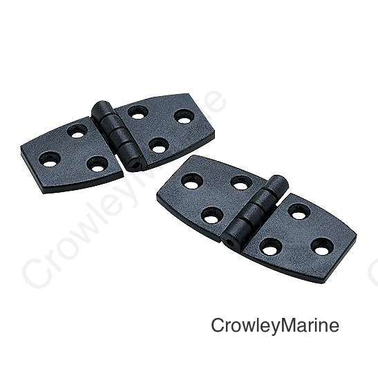 Seachoice 34141 Door Hinge, 2-3/4" x 1-3/8", Black Nylon , Pair
