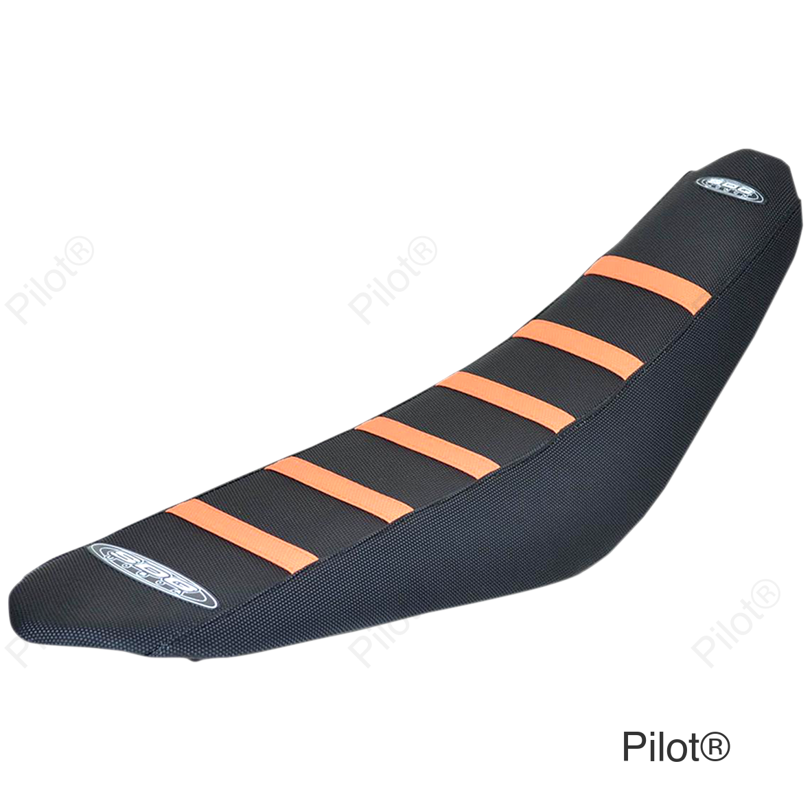 6-Ribbed Seat Cover - Orange Ribs/Black Top/Black Sides