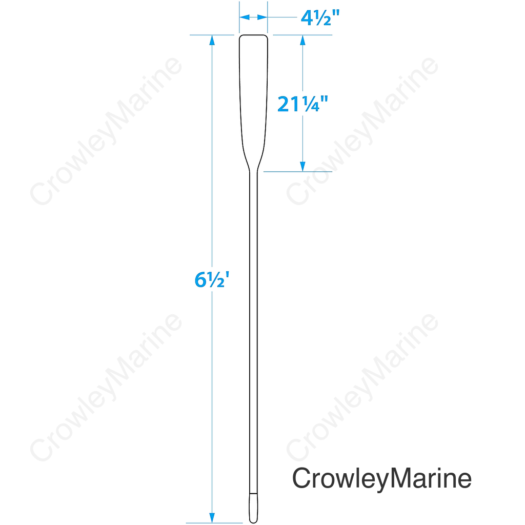 Seachoice 6.5 Ft. Wood Oar, New Zealand Pine Construction, 21-1/4 In. X 4-5/16 In. Blade, Comfort Grip, Clear Finish